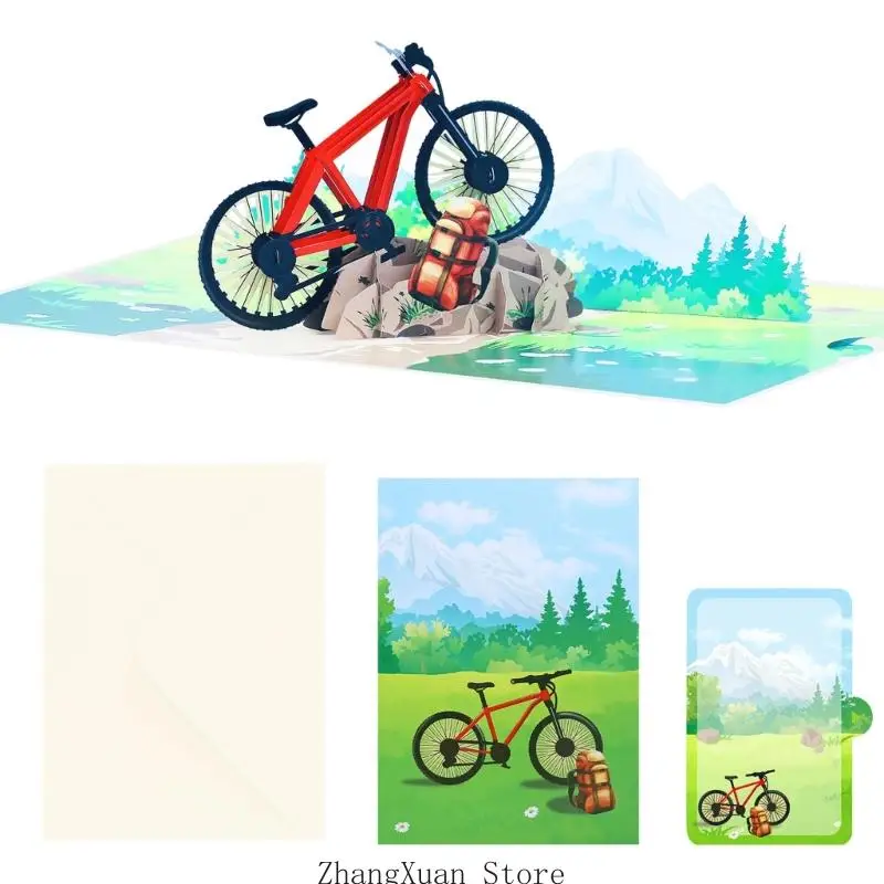 3D-Mountainbike-Grußkarten-Set für Nachrichten und Geschenke, 3XUF – Detail 2
