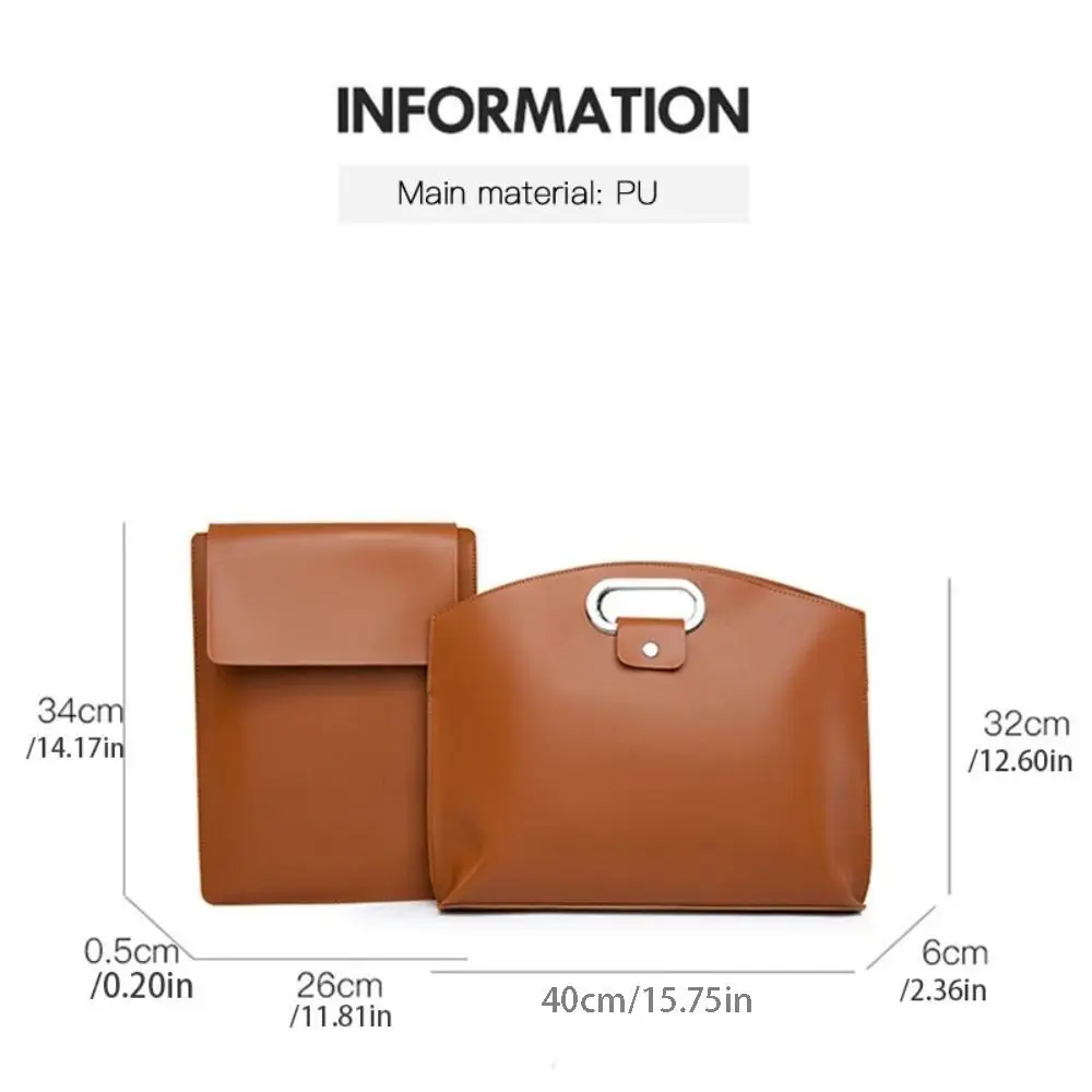 بسيطة بو مكتب وثيقة حمل حقيبة سعة كبيرة حقيبة كمبيوتر محمول حقيبة ملفات حقيبة يد بلون حقيبة كمبيوتر السفر #4