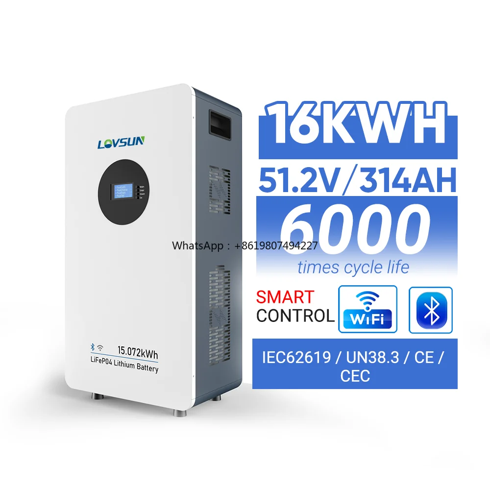 51.2V 280Ah 300Ah 314ah 16Kwh 15kwh 20kwh Home Standing Model With Wheels LiFePO4 Energy Storage System Lithium Ion Battery