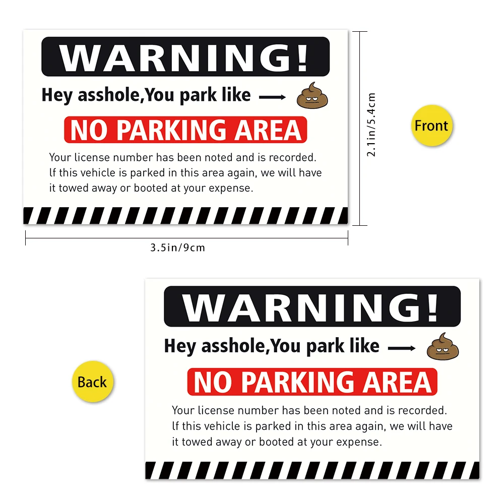 50pcs Parking Violation Cards, Funny Parking Violation Cards 3.5 x 2 inch , Prank Driving Fake Ticket, Mini Portable Prank Props