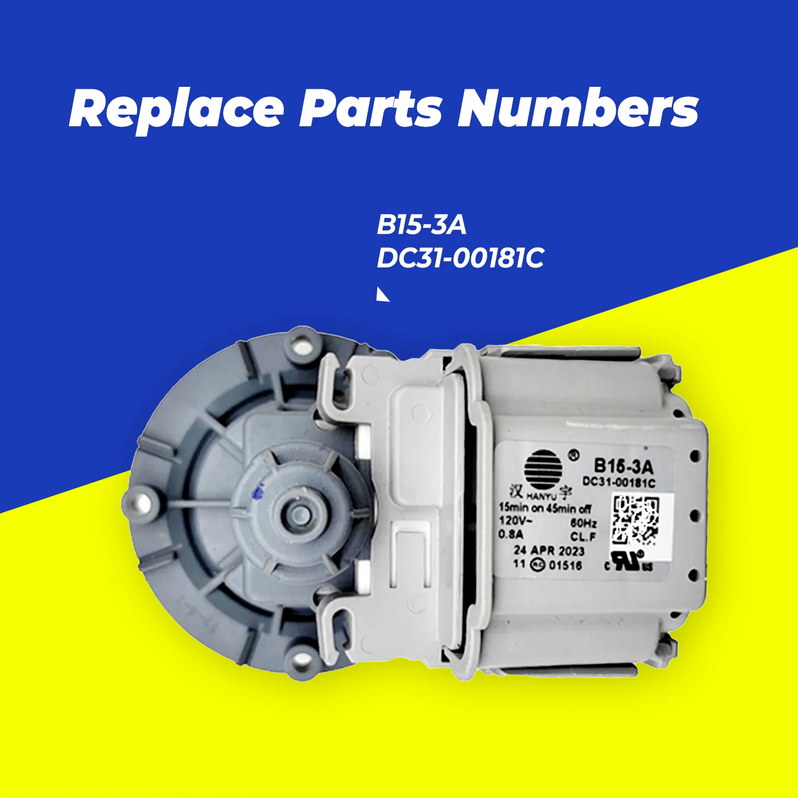 GENUINE New B15-3A DC31-00181C 120V 60HZ Washing Machine Drain Water Pump For Samsung