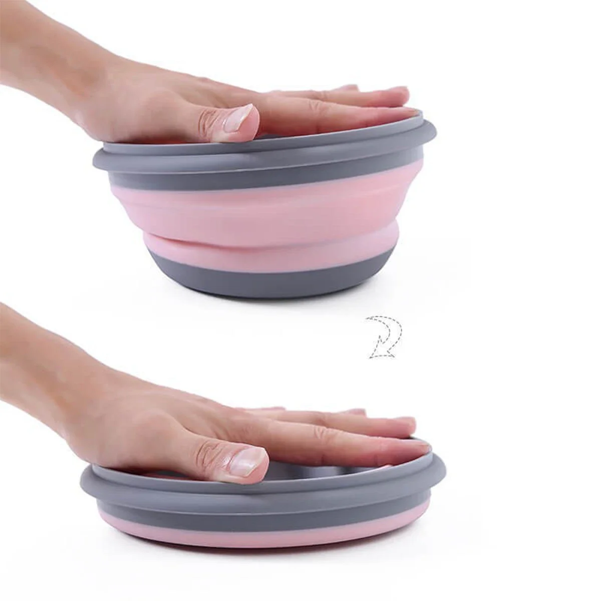 3 Pieces Silicone Folding Bowls with Lid Foldable Lunch Box Portable Salad Bowl Sets