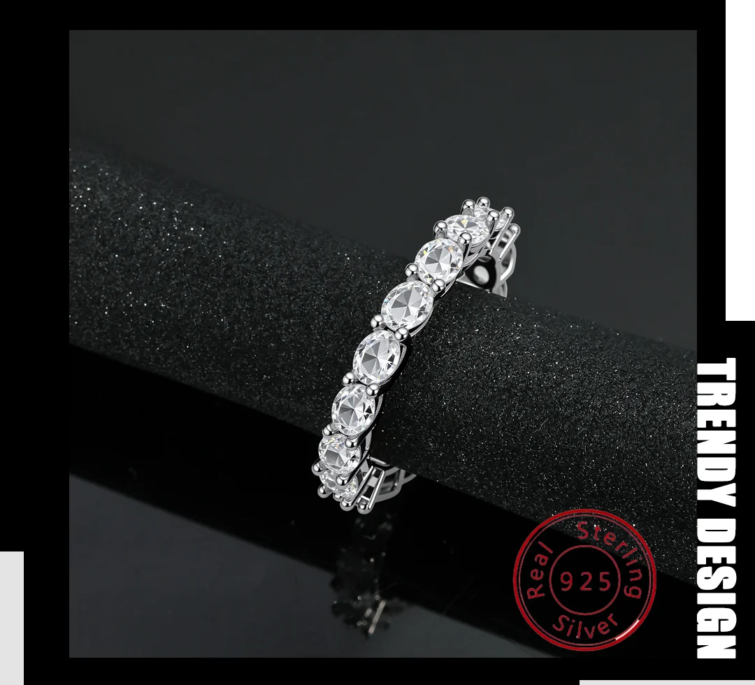 

Classic S925 Sterling Silver Asymmetrical Row Ring for Women Mossanite Ring Luxury-inspired Design Niche-inspired Diamond Ring