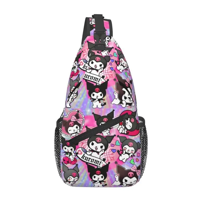 

Индивидуальная сумка-слинг My Melody And Kuromi для мужчин, крутой рюкзак через плечо, нагрудный рюкзак, дорожный походный рюкзак