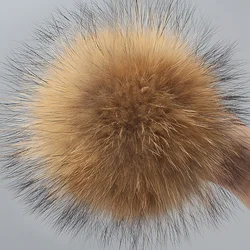 CNTANG 100% Natural Raccoon Fur Pompom For Hats Real Fox Fur Pom Pom Beanies Fur Pompon With Buckle Caps Scarf Accessories DIY