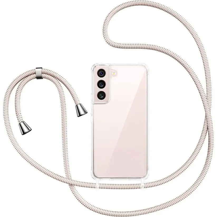 Para Samsung S24 S25 Plus S23 Ultra S22 FE S30 S31 S11 E S20 Note 20 funda de teléfono transparente con cordón funda suave a prueba de golpes
