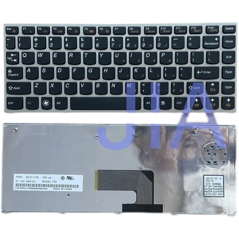 لوحة مفاتيح لينوفو ايديا باد U460 U460A U460S للاب توب اسود فضي اطار T2S-US 25-011178