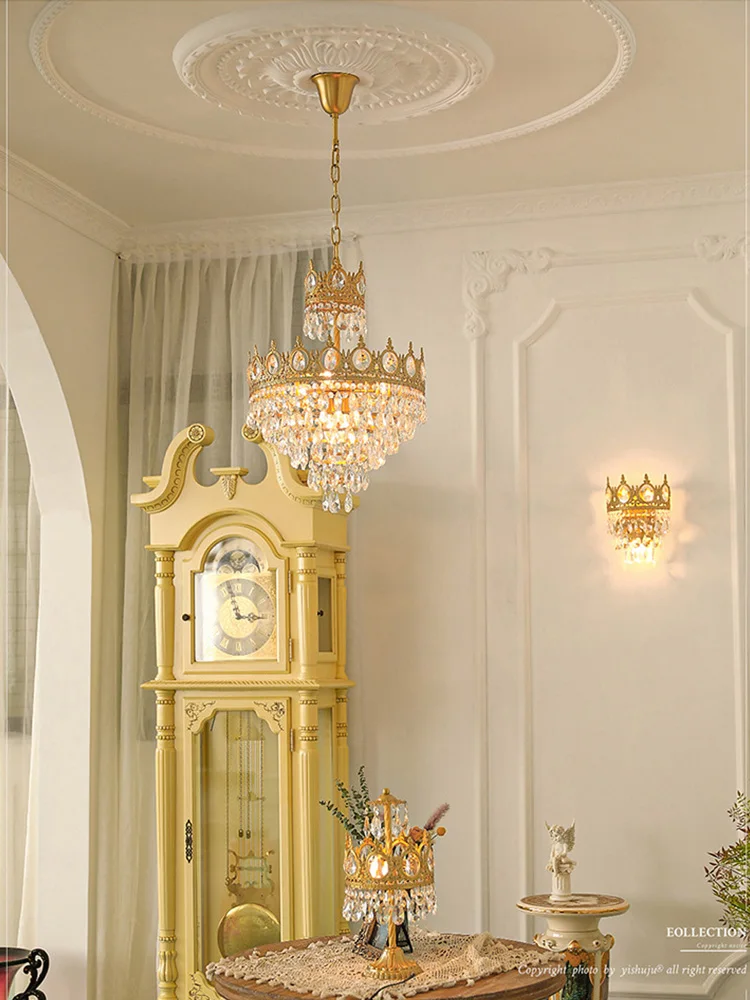 New Classical E27 LED Noble Style Gold Wall Lamp Lustre Newest Design Modern Suspension Light Luxury Home Decor Lobby Foyer