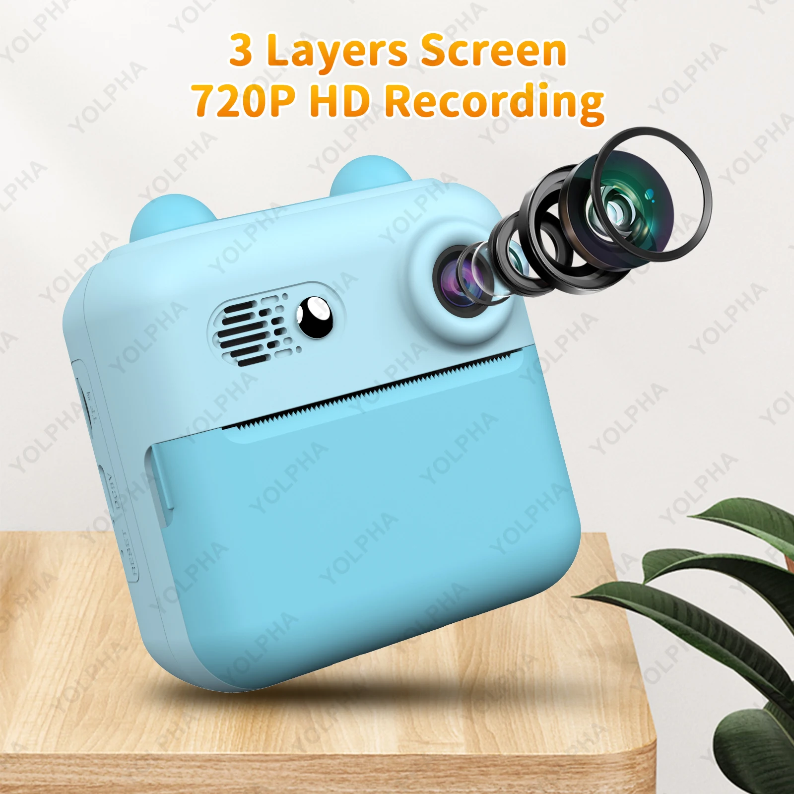 كاميرا أطفال طباعة فورية، كاميرا طباعة فورية عالية الدقة للأطفال، كاميرا رقمية لصور السيلفي للأطفال الأولاد والبنات هدايا ألعاب مثالية للأطفال #5