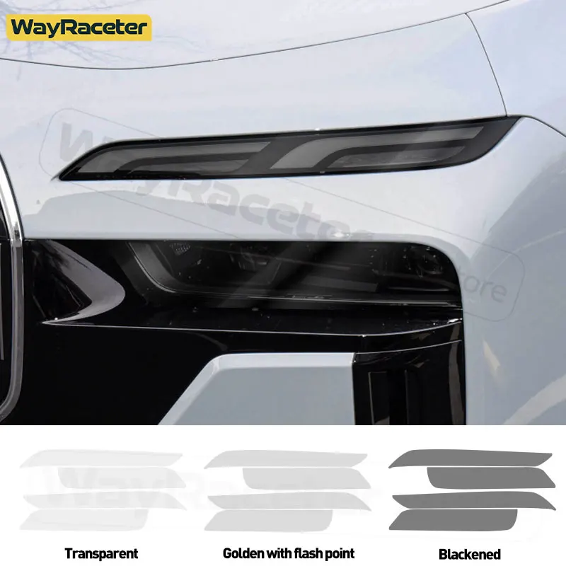 

Car Headlight Protective Film Smoke Black Tint Vinyl Transparent TPU Sticker For BMW 7 Series 2023 2024 G70 I7 New 7 Accessories