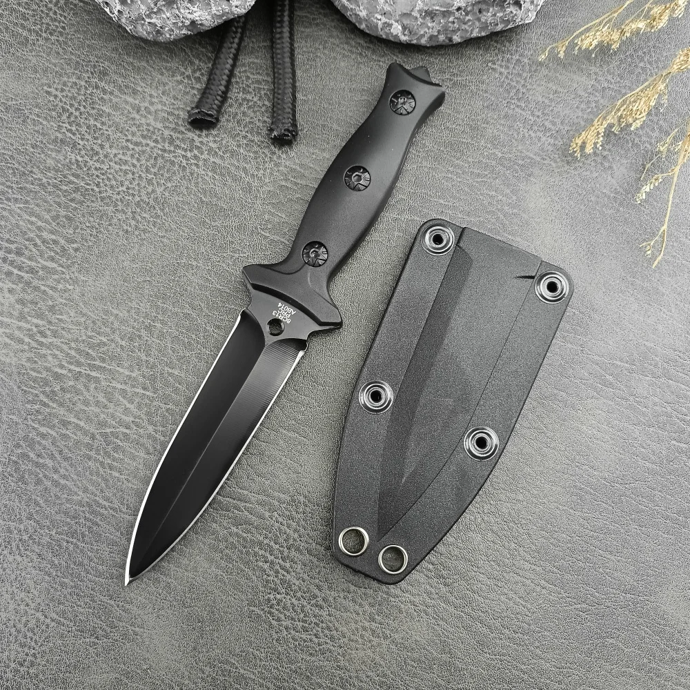 

High Hardness Double Edge Fixed Blade Knife Non-Slip ABS Handle 440C Blade Portable Survival Knife EDC Camping Outdoor Tools