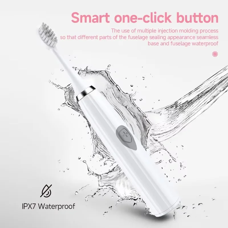 Electric toothbrush for adults Tooth Cleaner Soft DuPont bristles Portable battery life IPX6 waterproof oral care