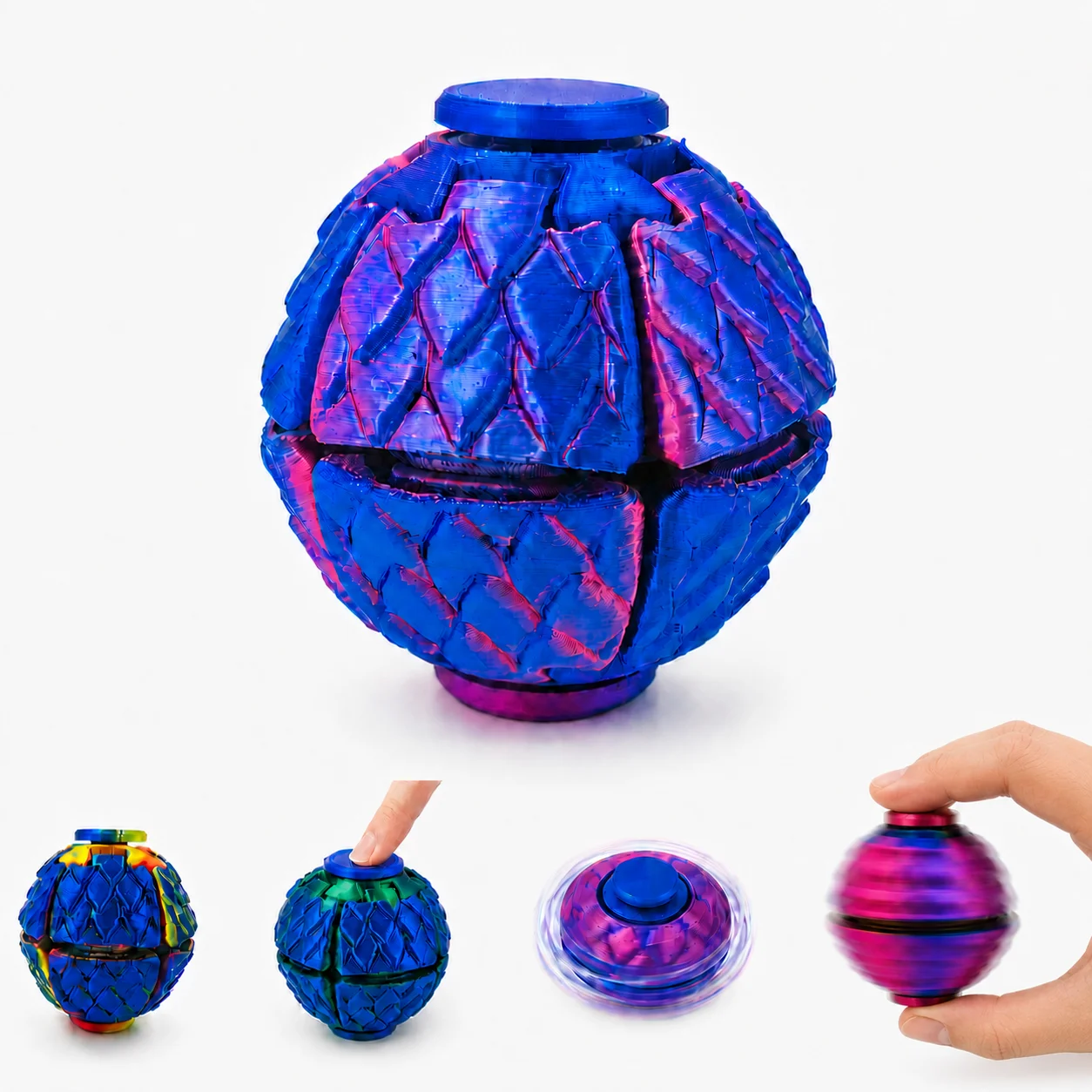 Press to Spin: Dragon Egg Fidget Ball for Instant Focus & Sensory Fun