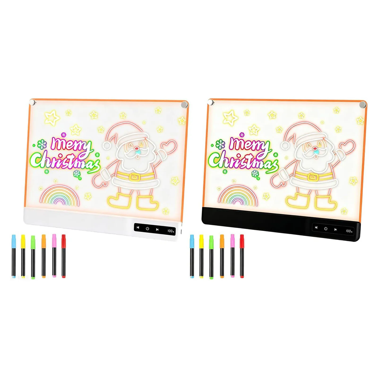 ライトアップお絵かきボード-ledグロー落書きパッド-子供用-充電式-8色モード-消せるライティングペイントタブレット