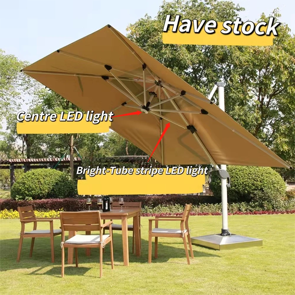 High Quality solar led patio umbrella outdoor parasol large roman umbrella