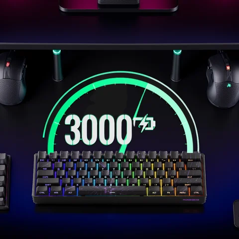 MONSGEEK FUN60 PRO&MAX HE Klawiatura Mechaniczna Przełączniki Magnetyczne 60% Bezprzewodowa Klawiatura Gamingowa Szybki Trigger 8K ARGB Klawiatura z Możliwością Personalizacji