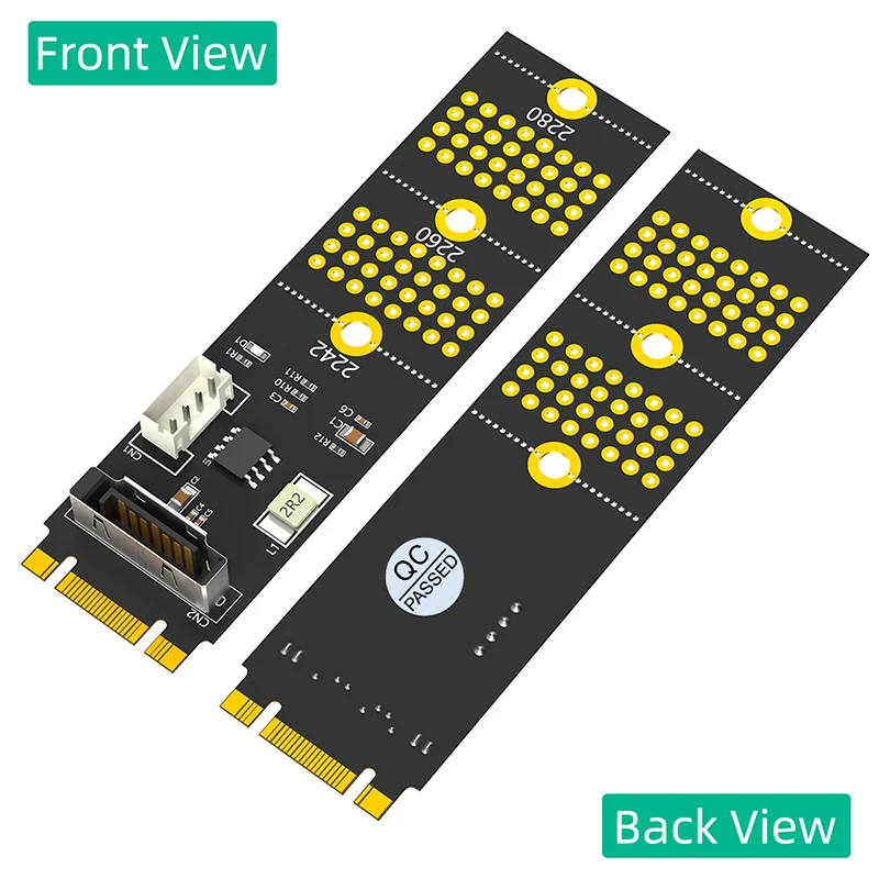 M.2 Key B+M/B 2242 2260 2280 Size to 7Pin SATA Port Converter Adapter 4Pin Power Supply with 7Pin to SATA Cable for 2.5" HDD SSD