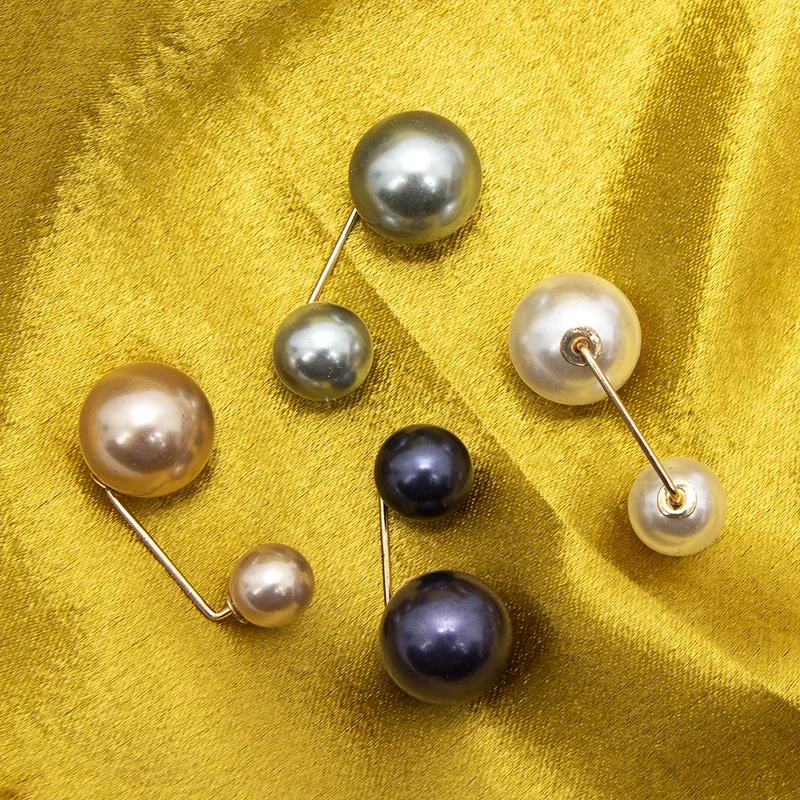 3Pcs Double Pearl Brooch Pins Anti-fade Exquisite Elegant Brooches Women Sweater Cardigan Clip Coat Summer Dress Jewelry Cute