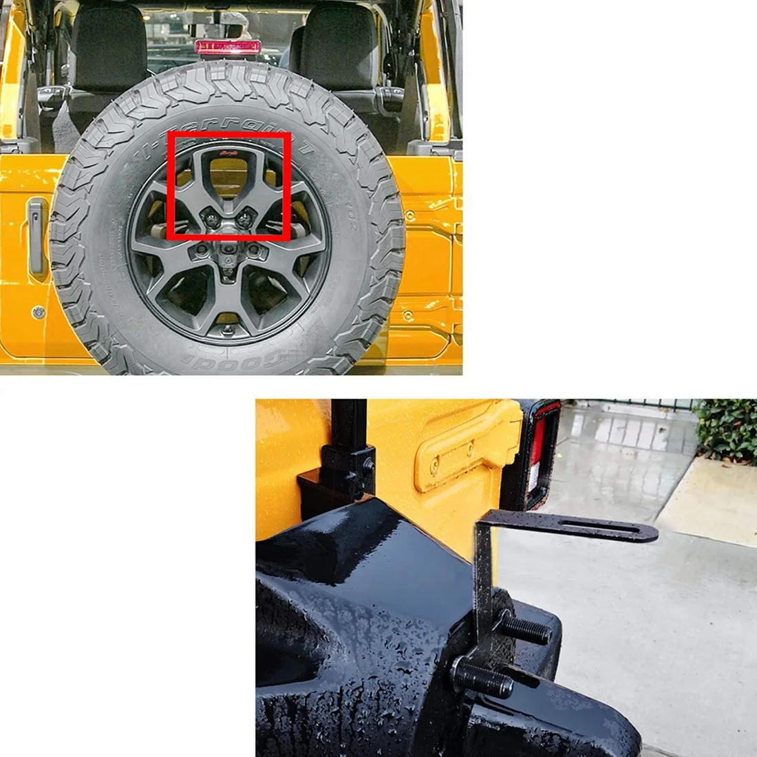 Montaje de neumático de repuesto trasero, soporte de relocalizador de matrícula para Jeep Wrangler JK JL 2007-2022, accesorios