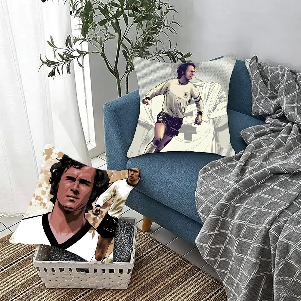 Vintage Footballer F-Franz Beckenbauer Cushion Cover Fluffy velvet Nordic style plush Living room sofa decorative