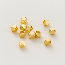 20Pcs Spacer Bead 14K/18K Gold Color Plated Brass Faceted Beads 2.5/3/4/5mm for DIY Bracelet Necklace Jewelry Making Accessories