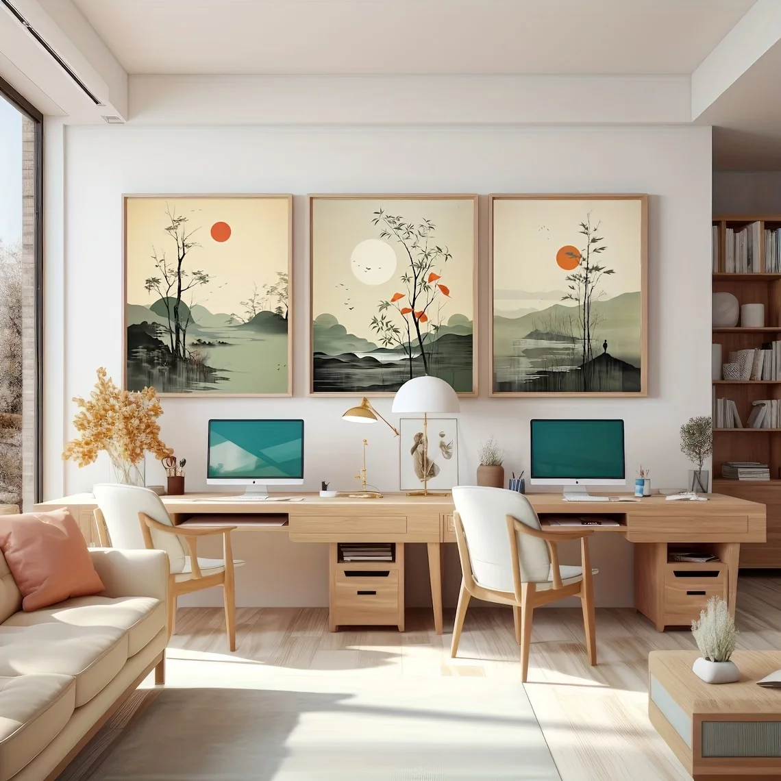 3 unids/set de pinturas artísticas de pared de estilo japonés verde salvia, póster para el hogar estilo Wasabi, impresión bohemia abstracta, Si de moda