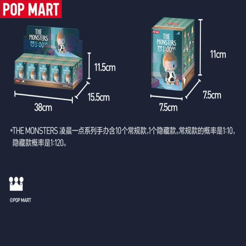

POPMART LABUBU The Monsters 1:00 AM Series Blind Box Ornament Figurines Home Decor Desktop Doll Cute Kuromi Kids Birthday Gift