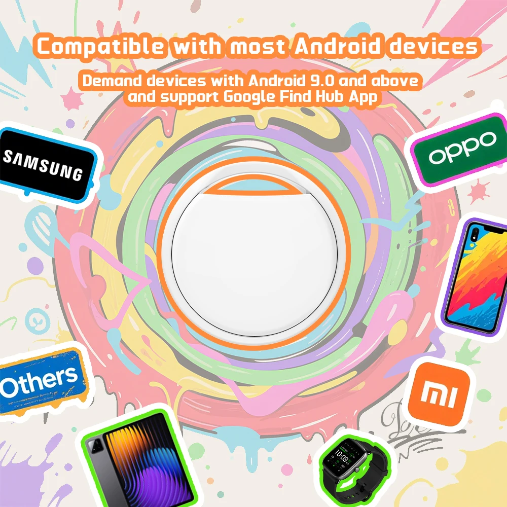 Localizzatore GPS di sicurezza RSH Dispositivi Android Smart Tag Funziona con l'APP Hub di Google Anti smarrimento per Localizzatore Xiaomi Samsung