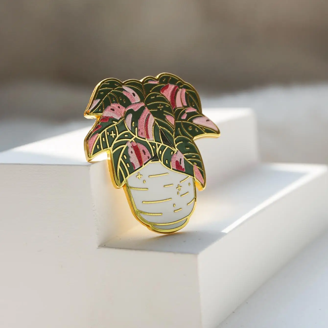 Beautiful Pink Princess Philodendron Hard Enamel Pin | Houseplant Lapel Badge Brooch for Jewelry Accessory Gift for Kids Friends