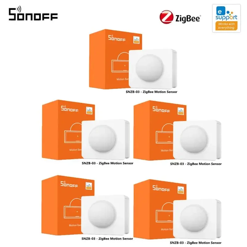 1-5PCS SONOFF SNZB-03 Zigbee Motion Sensor Human Detector Smart Home Alert Notification Works With ZBBridge Support Google Alexa