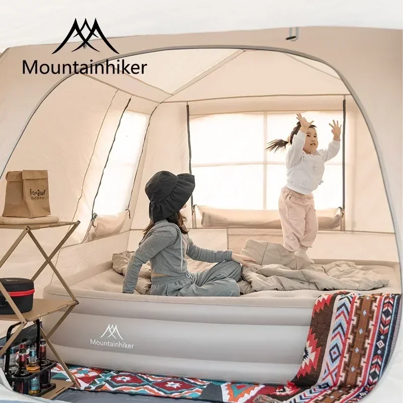 MOUNTAINHIKER Height Inflatable Mat Outdoor Airbed Automatic Elevated Air Cushion Folding Sleeping Bed Moisture-proof Mattress