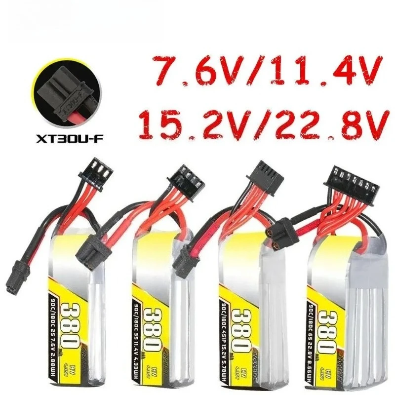 

For FPV Racing Drone 380mAh 90C 180C HV Lipo Battery 2S 3S 4S 6S 7 6V 22 8V with XT30 for Whoop Quadcopter RC