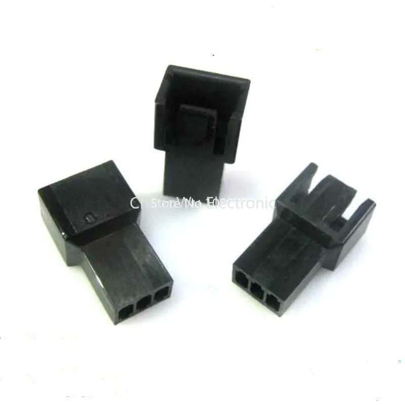 10pcs Black Small 3P Female for PC Computer ATX 2540 Fan Power Connector Plastic Shell Housing