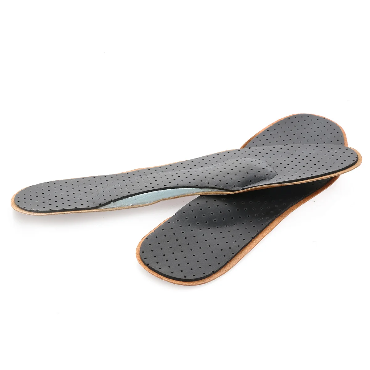 Plantilla de Pu marrón adaptable para la UE 35-46, almohadilla de zapato Unisex cortable, absorción del sudor, ajuste cómodo, herramienta para el cuidado de los pies