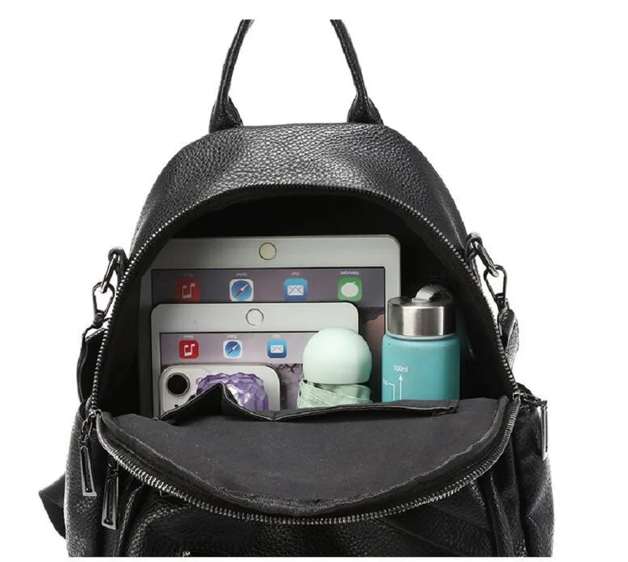 Korean New Women's Fashion High Quality Leather Travel Backpack Casual Large Capacity Shoulder Bags Totes Notebook School Bag