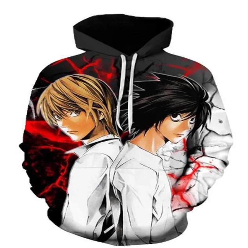 Cross Border Animation Death Note Hoodie L. Rowlett Clothes Personality 3D Printed Top Male Spring And Autumn Temperament Hoodie