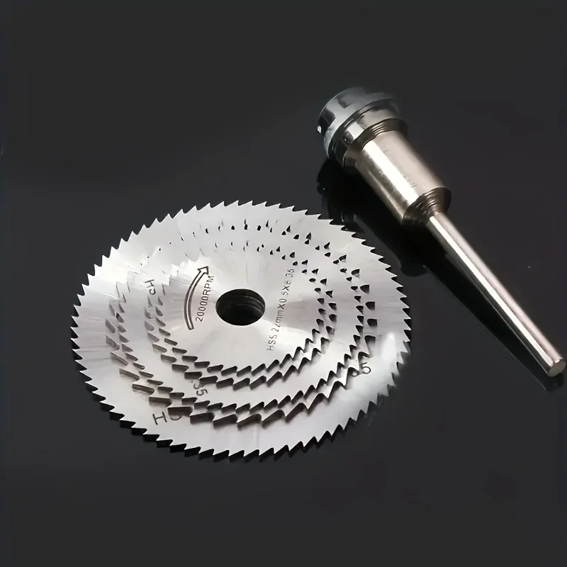 6-Piece High-Speed Steel (Hss) Saw Blade Set - 6 Sizes (1/64" to 1/4") Wood and Metal Cutting Discs, with Keychain-Style Slots, Suitable for Rotary Tools (Drills, Grinders) - Compatible with Drill Bits, Multi-Functional DIY and Professional Cutting Kits view 5