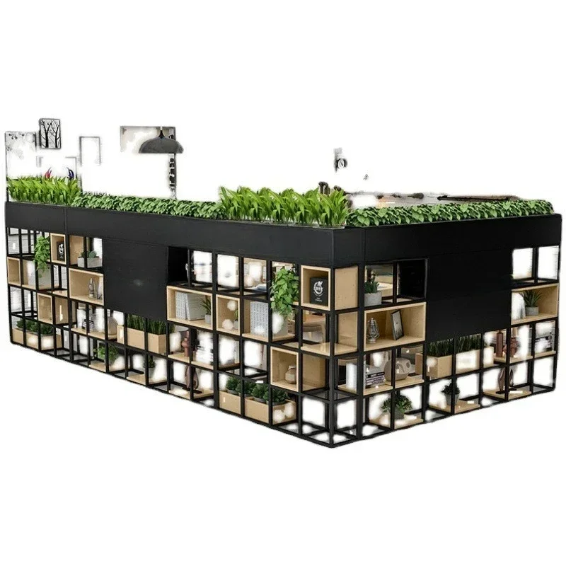 

Flower stand restaurant partition shelf display bookshelf floor simple decorative screen floor flower box