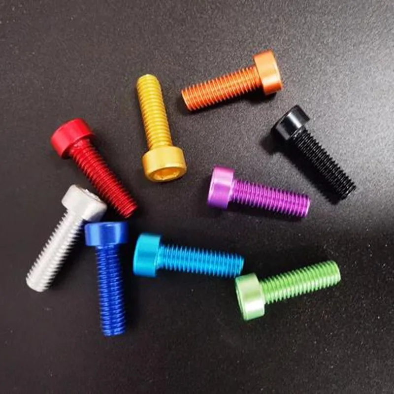 10pcs Allen Socket Screw DIN912 M2 M2.5 M3 M4 M5 M6*6/8/10/12/16/20/25 Colourful Aluminum Hex Hexagon Socket Cap Head Screw