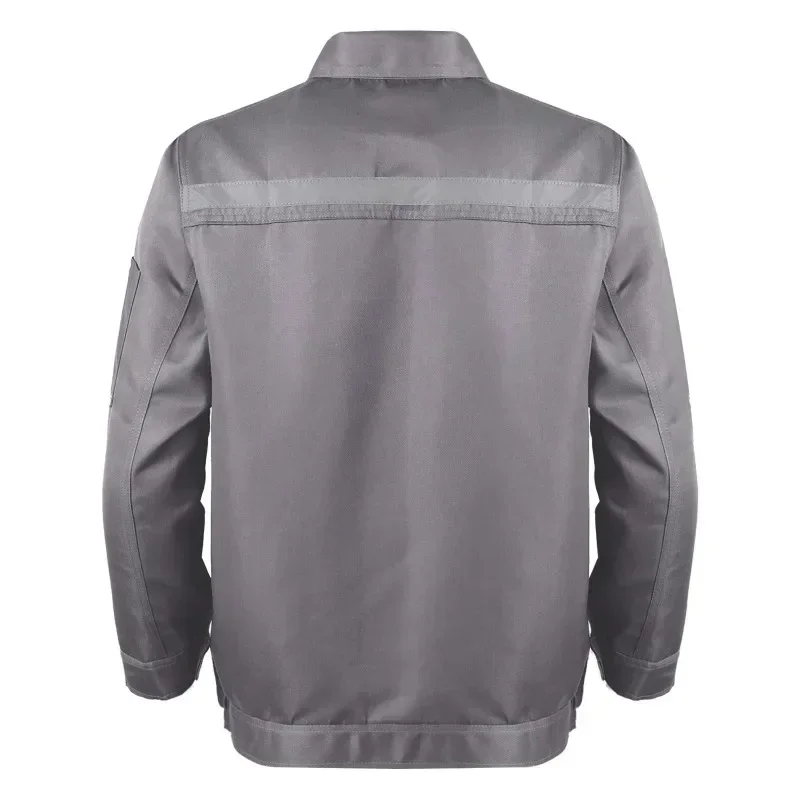 Chaqueta de trabajo para mecánico y reparador de automóviles para hombre y mujer, Top con raya reflectante, uniforme de trabajador de manga larga,