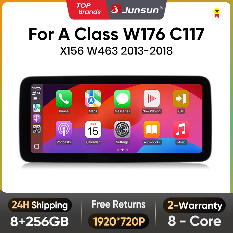 Junsun-Autoradio KSW Qualcomm 665 Sans Fil, Stéréo, Limitation CarPlay, pour Benz A, CLA, GLA, Classe W176, C117, X117, XACHW463, 2013-2018