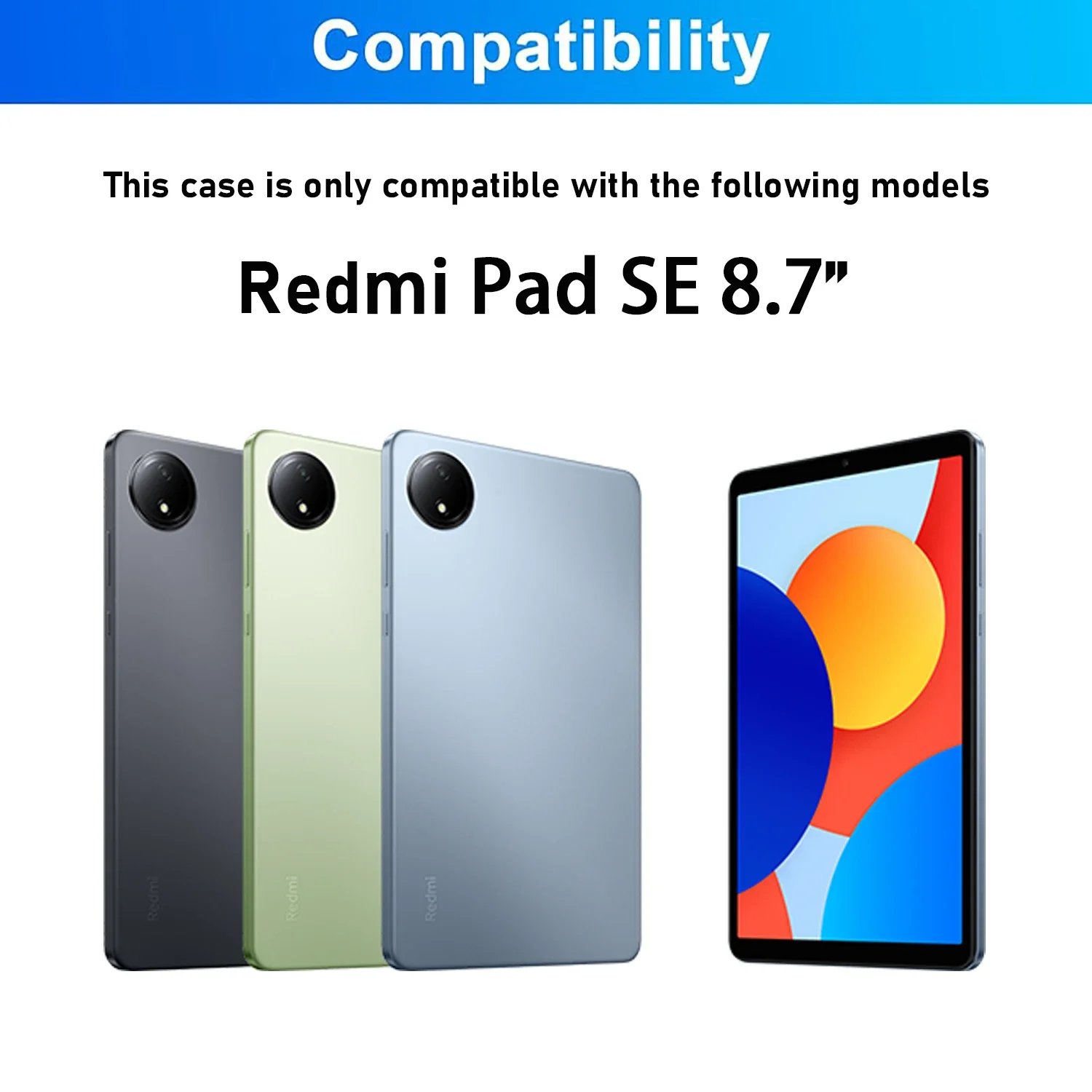 For Redmi Pad SE Case 8.7 Inch, Funda Tablets Keyboard Cover for Redmi Pad SE 8.7-inch Keyboard Shell