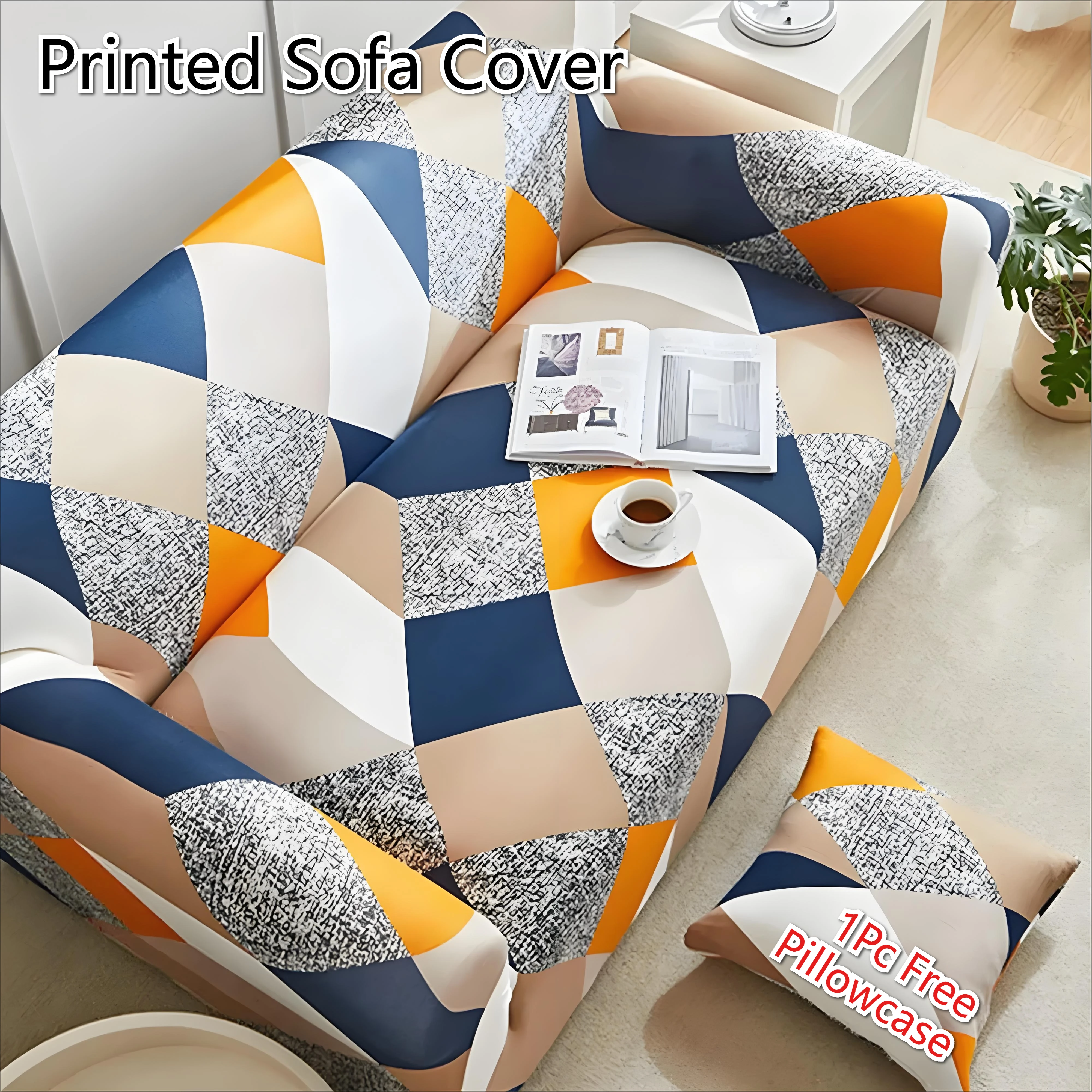 Funda de sofá elástica estampada antimanchas Spandex – Protector - imagen 2