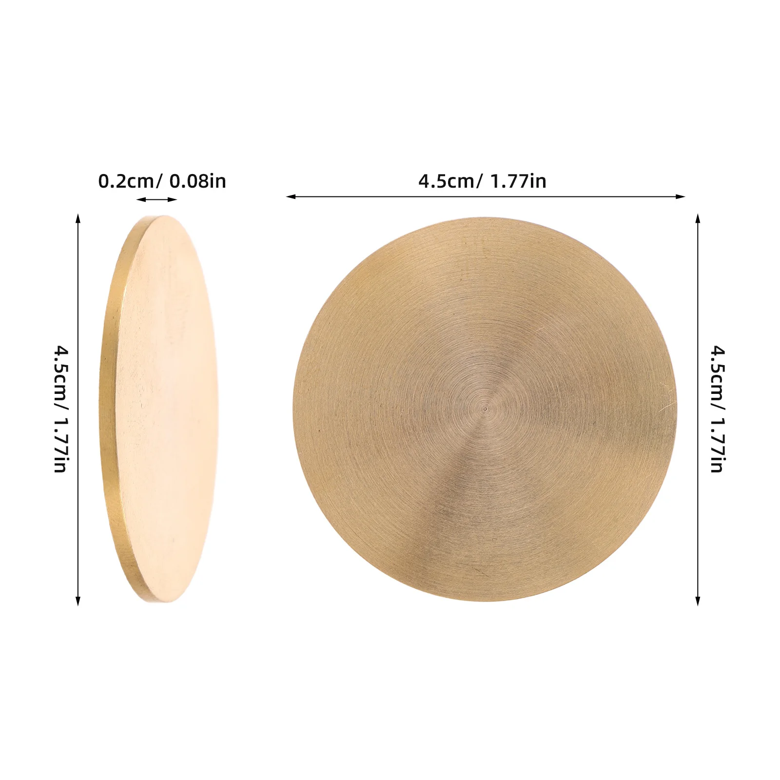 4 Stück Kupfer-Stempelmaterialblätter, 45 mm, runde Metall-Stempelplatten zum Stempeln von Handzangen, DIY-Bastelprojekten, Stempel auf Zangenbasis