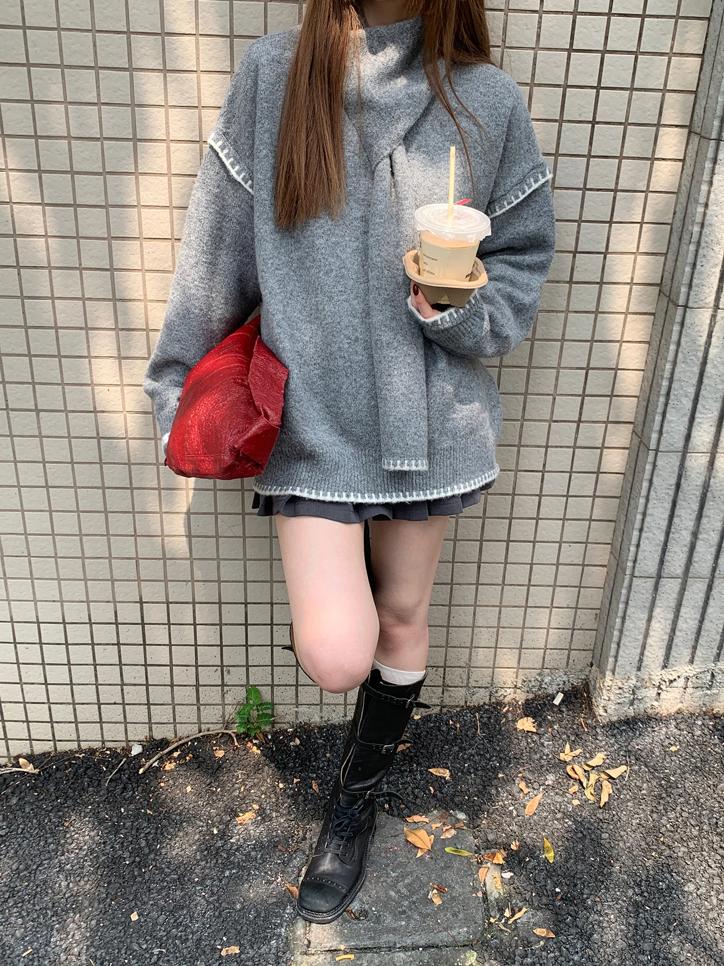 ay Gestrickter, lockerer Pullover für Damen, Herbst und Winter, Lazy Sle Overhead Design, High Sensation, faionable, lässig, langes Sve-Top