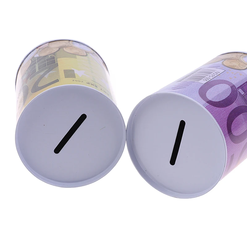 Euro dollar cilinder spaarpot kluis voor munten en briefgeld_voghion.com