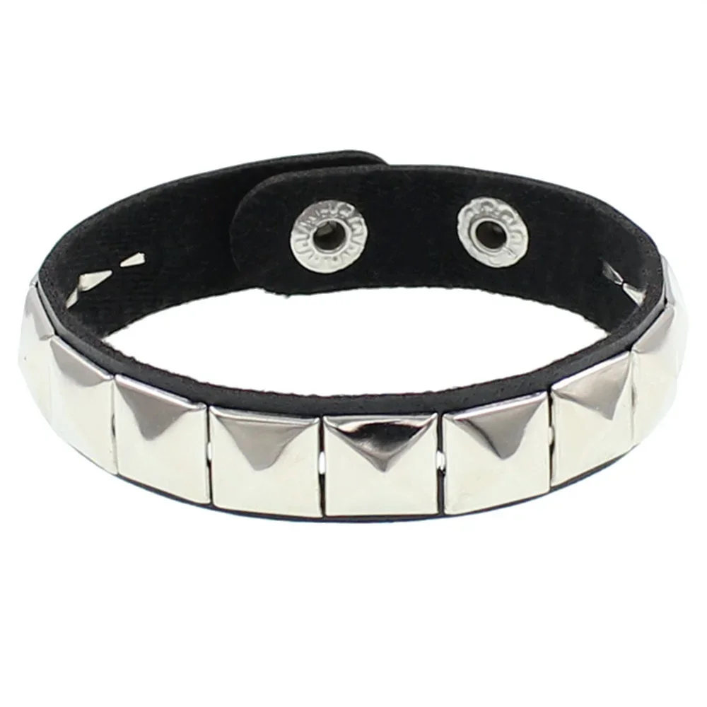 PU Leather Fashion Gothic Skeleton Skull Punk Rivet Bracelet Retro Couple Bangle Bracelet Jewelry Gift