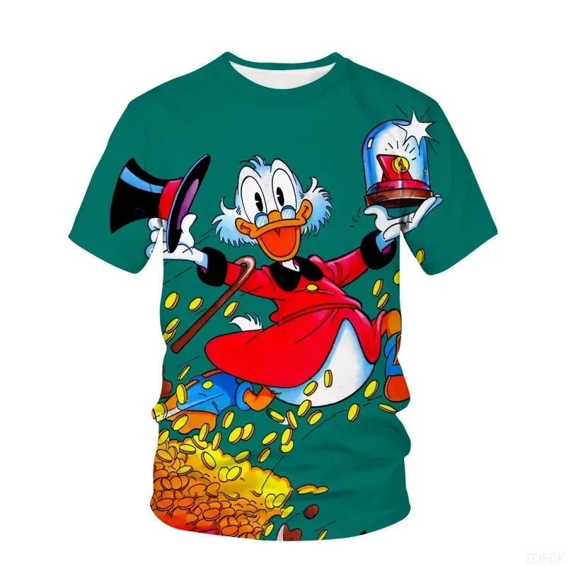 

Summer Cartoon 3D Flat Billed Duck Print Round Neck Loose Casual Men's and Women's Short Sleeves