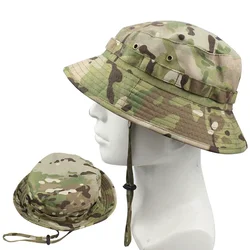 Cappelli tattici Boonie caccia cappello da pesca al sole Outdoor Camouflage Bobble Cap escursionismo pescatore Sniper Ghillie Bucket Hats