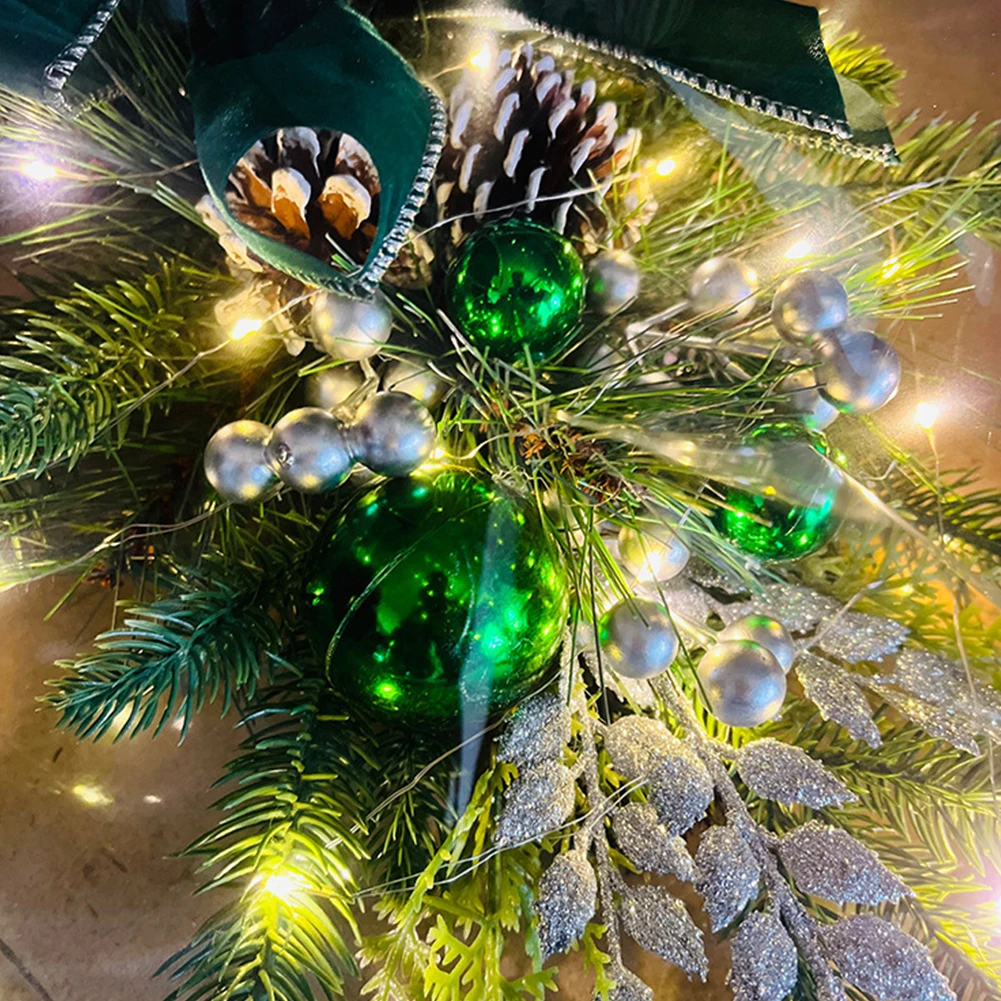 Christmas Wreath Pendants Festive Door Window Wreath Decoration Stairway Stairs Trim Garland Xmas Navidad Wreath Hanging Pendant